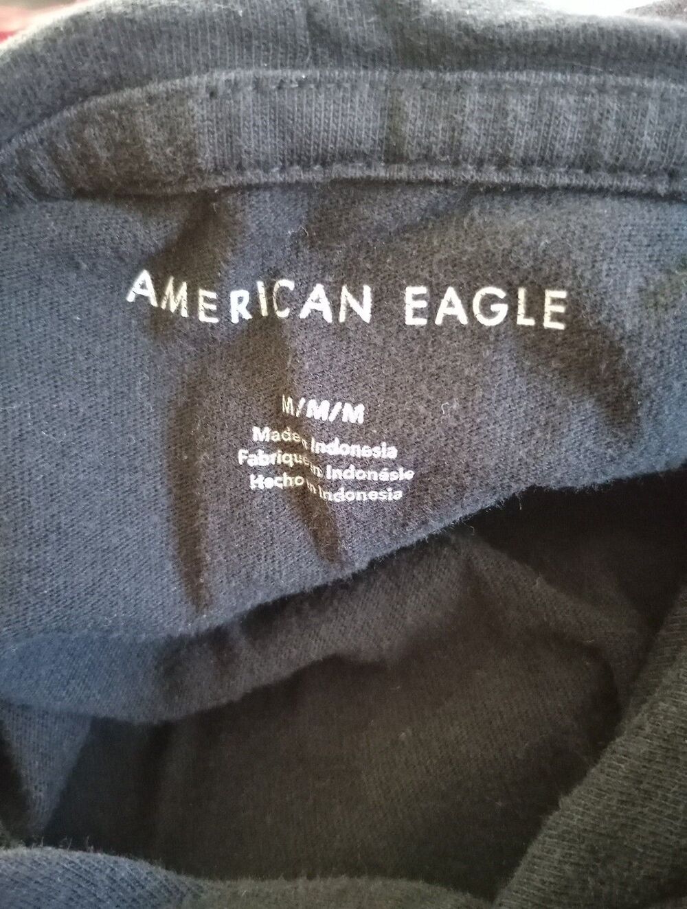 American Eagle MENS BLACK HOODIE LONG SLEEVE SWEATSHIRT SZ MEDIUM GRAPHIC SLEVE - Picture 11 of 12